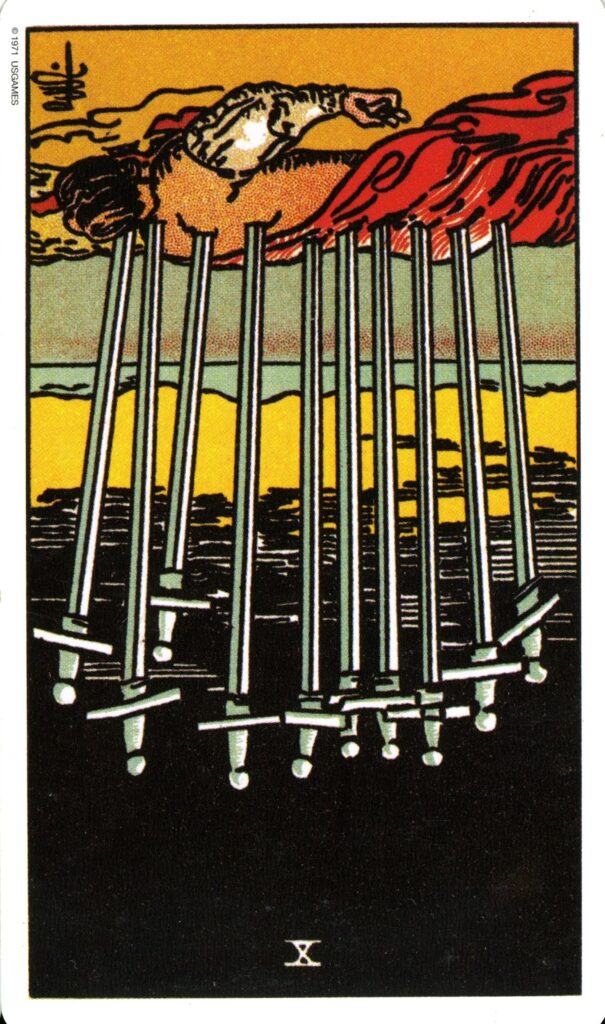 Ten of Swords Tarot Card Meaning